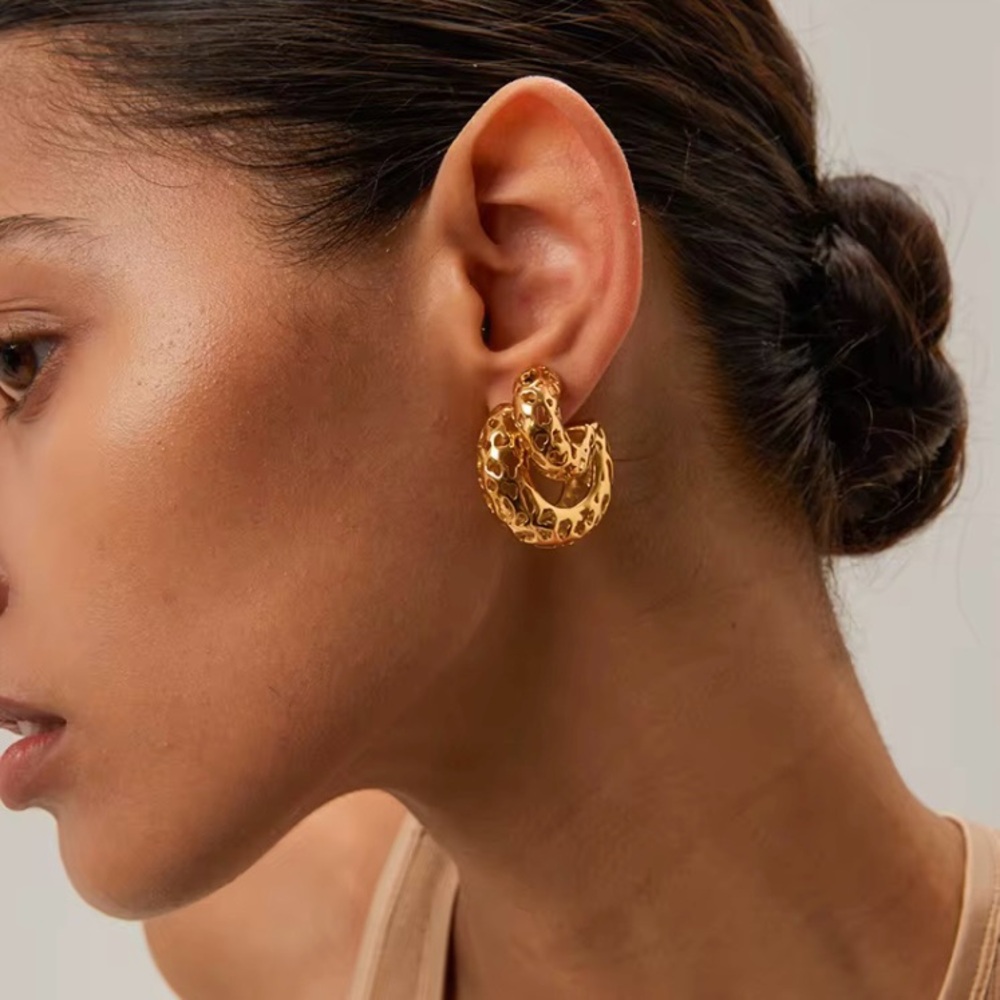 18k Gold Plated Gold Hoop Earrings